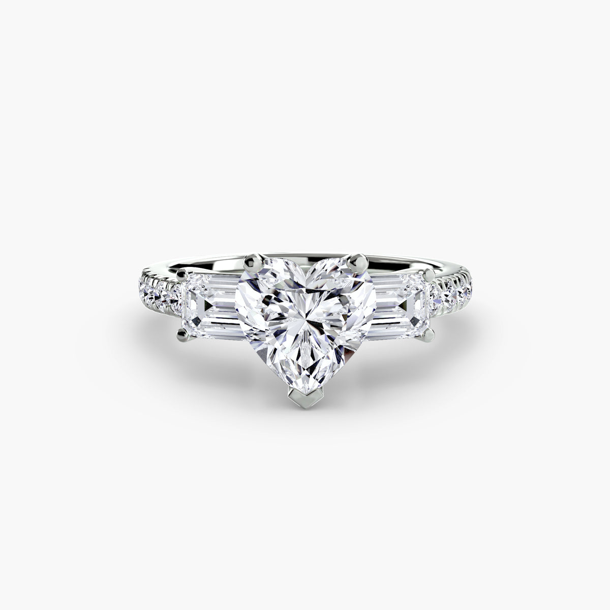 Three-Stone Ring with Pavé Band 4 — view 95