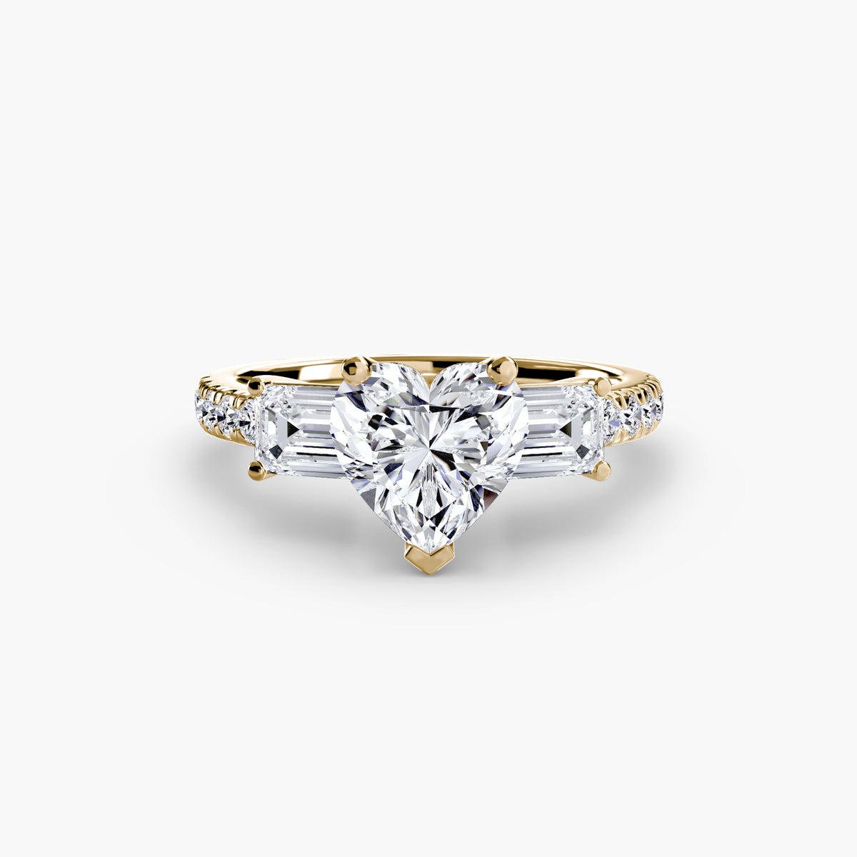Three-Stone Ring with Pavé Band 4 — view 46