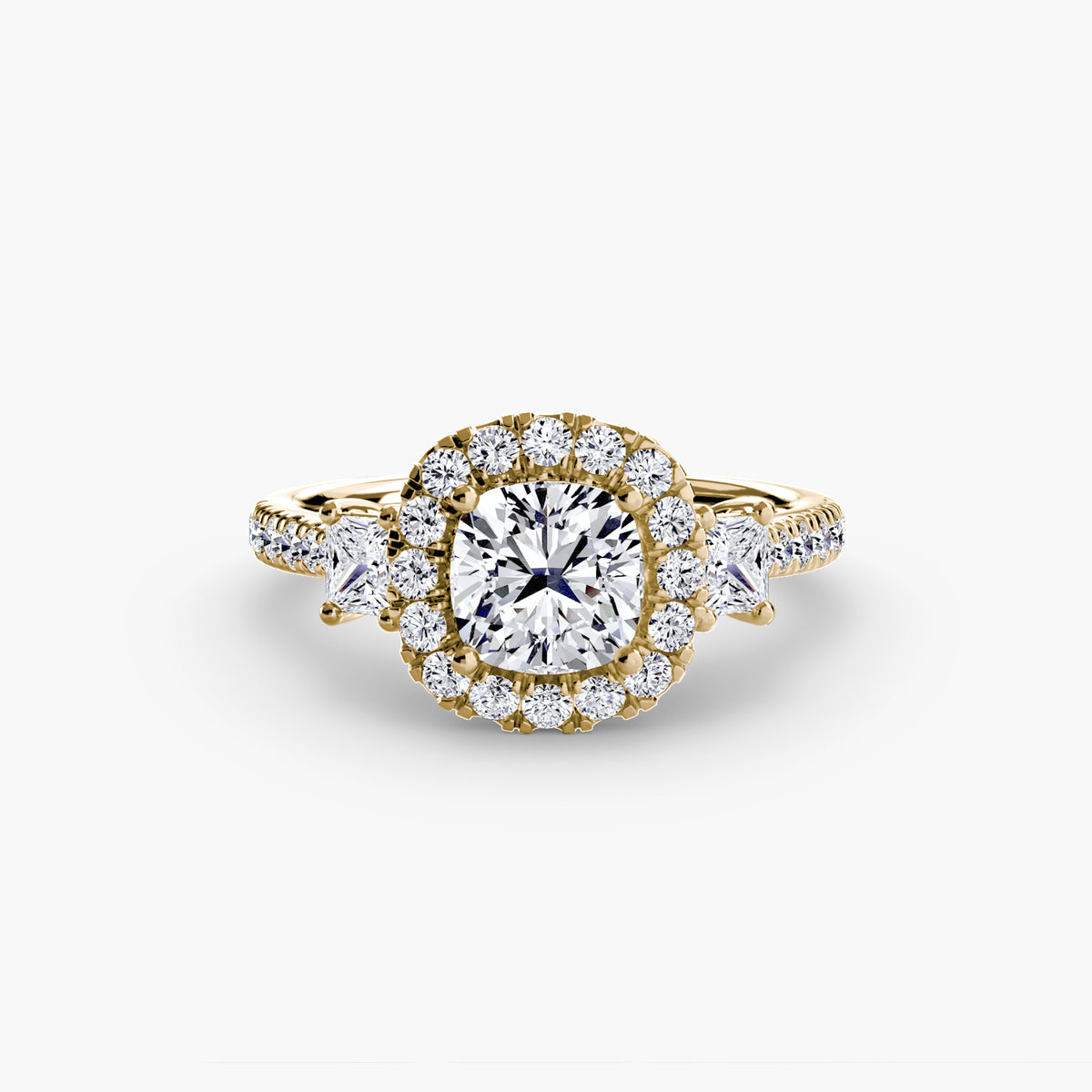 Three-Stone Ring with Halo 2 — view 44
