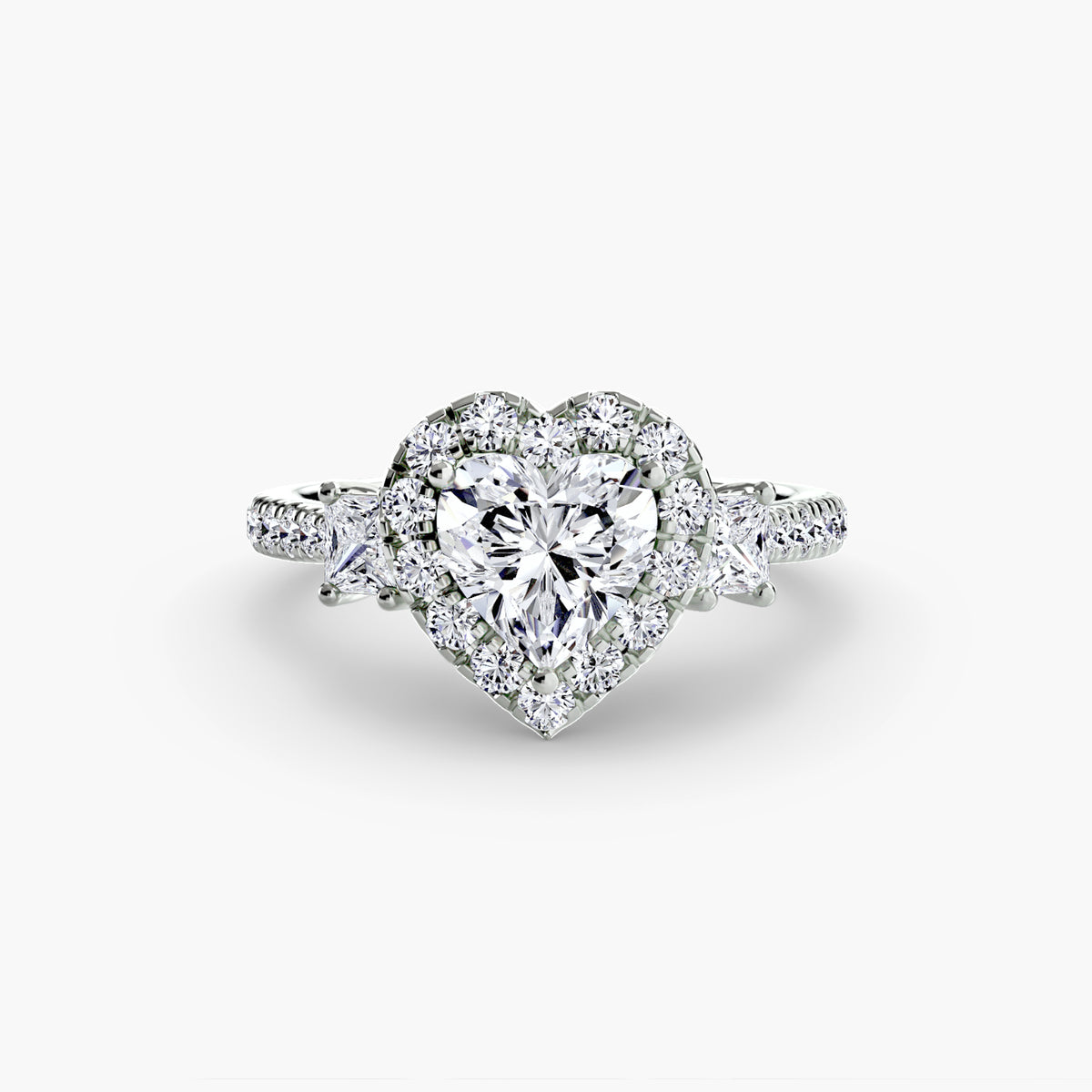 Three-Stone Ring with Halo 2 — view 68