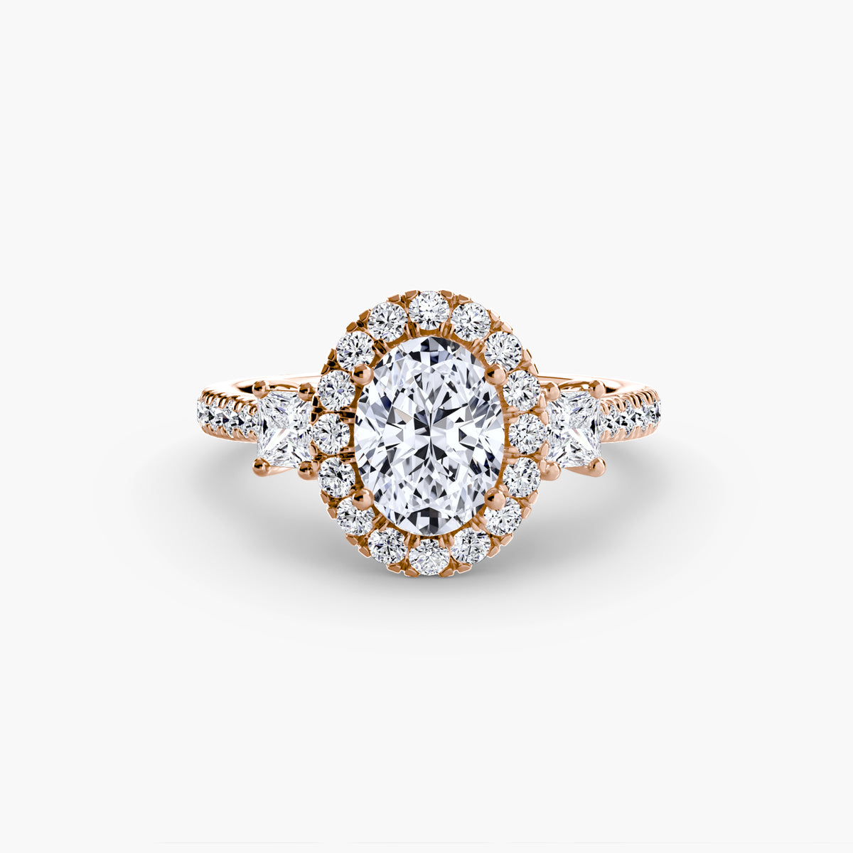 Three-Stone Ring with Halo 2 — view 85
