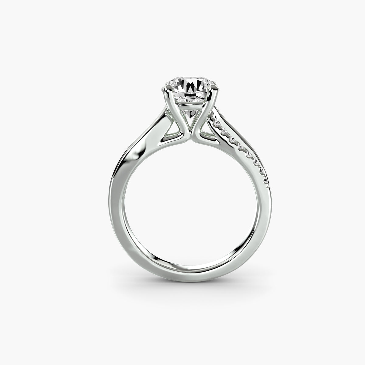 The Split Shank Pavé Solitaire — view 1