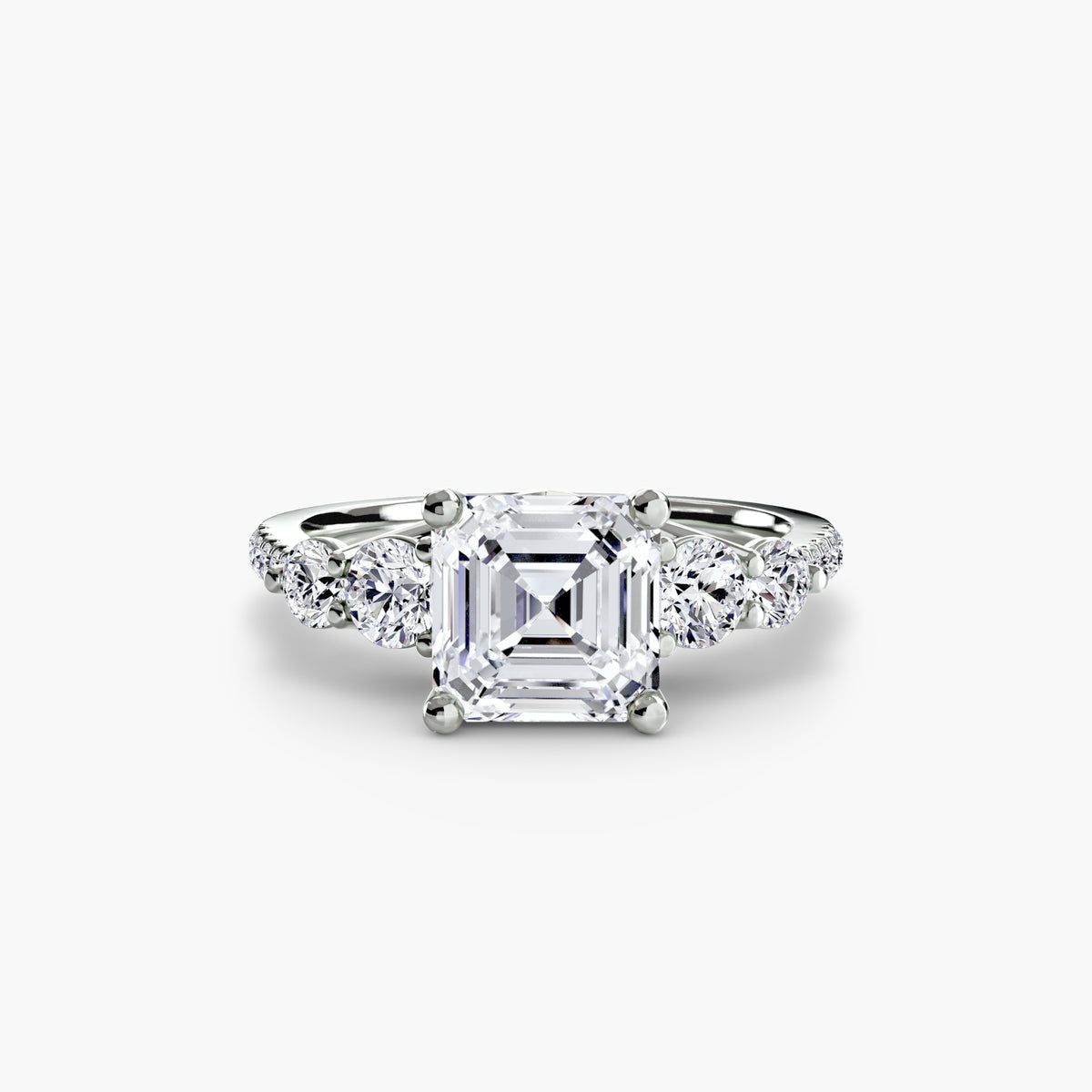 Five Stone Ring with Pavé Band — view 100