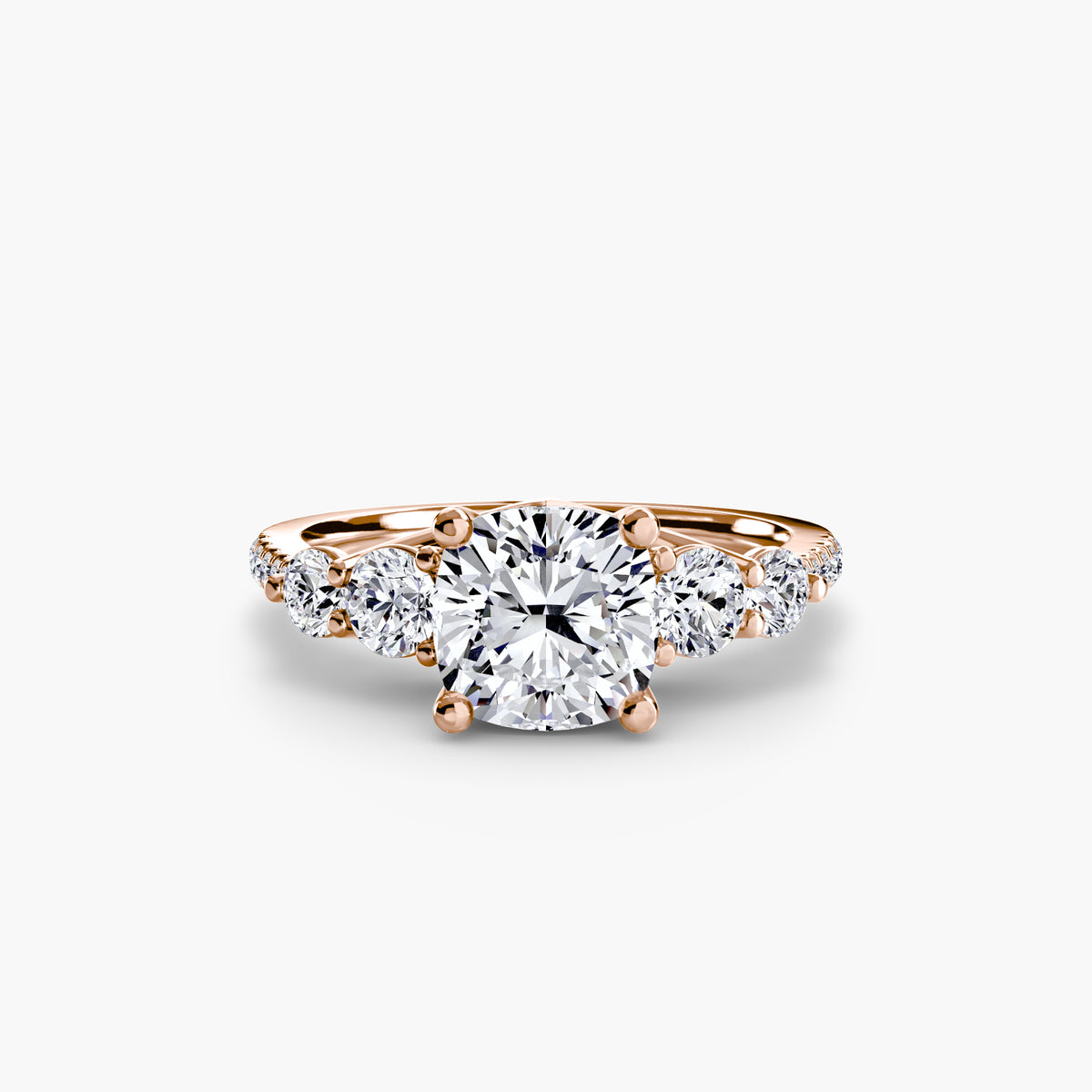 Five Stone Ring with Pavé Band — view 24