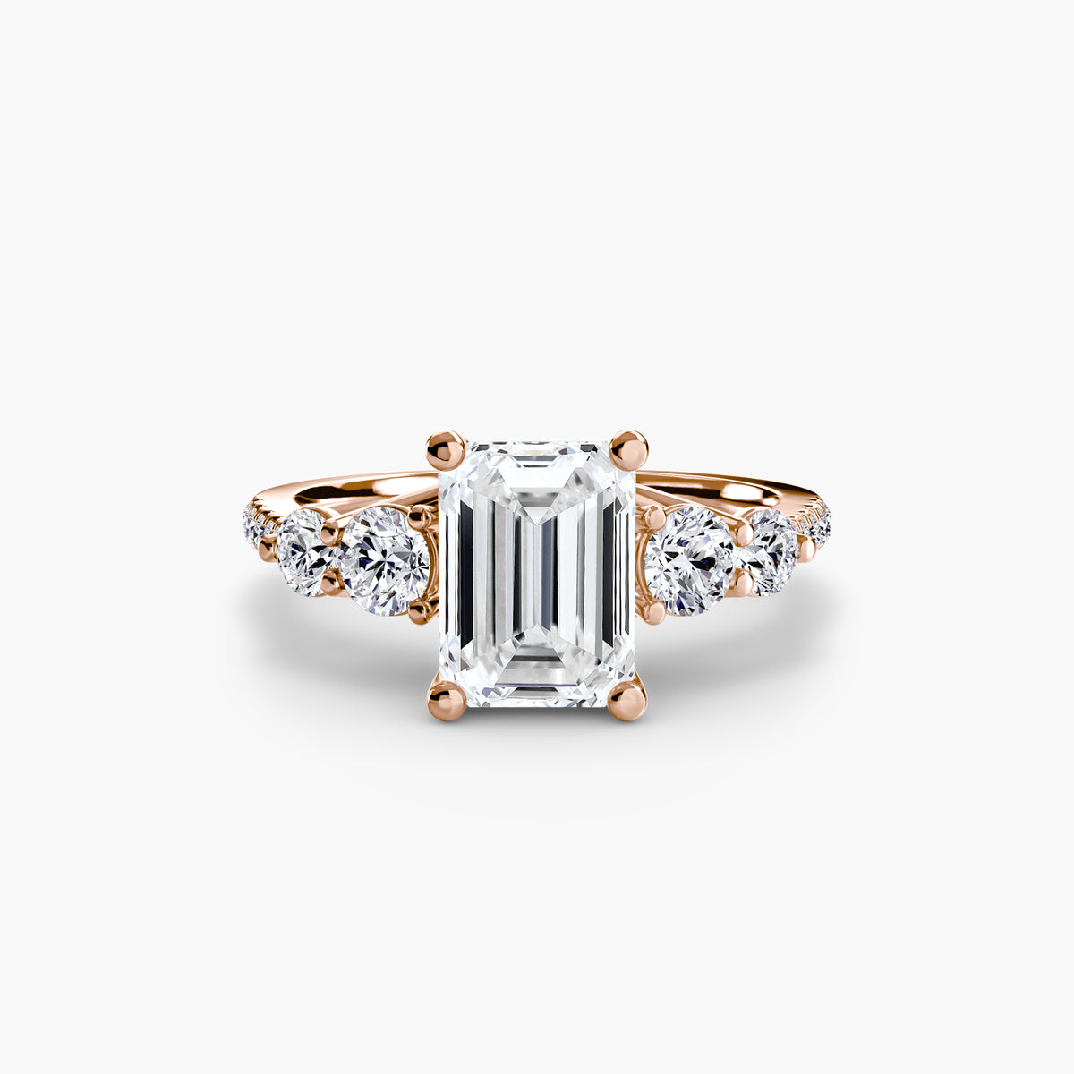Five Stone Ring with Pavé Band — view 27