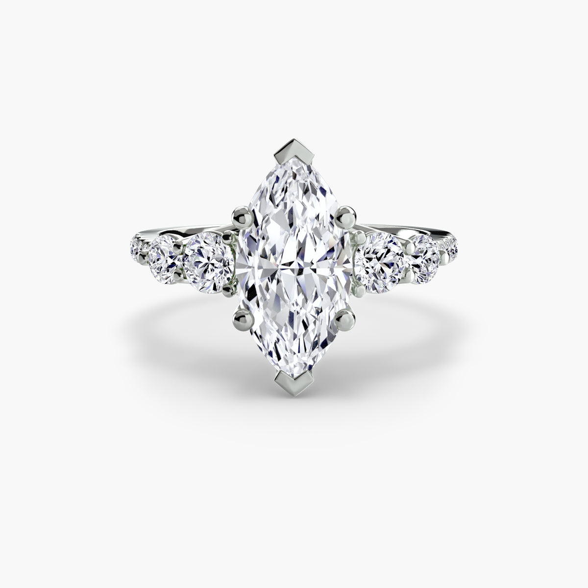 Five Stone Ring with Pavé Band — view 71