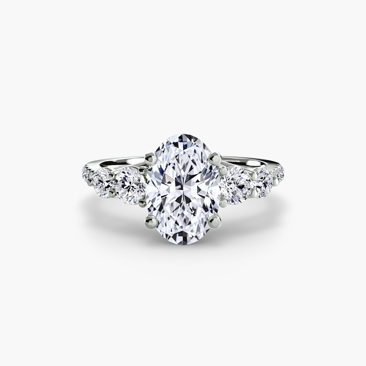 Five Stone Ring with Pavé Band — view 65