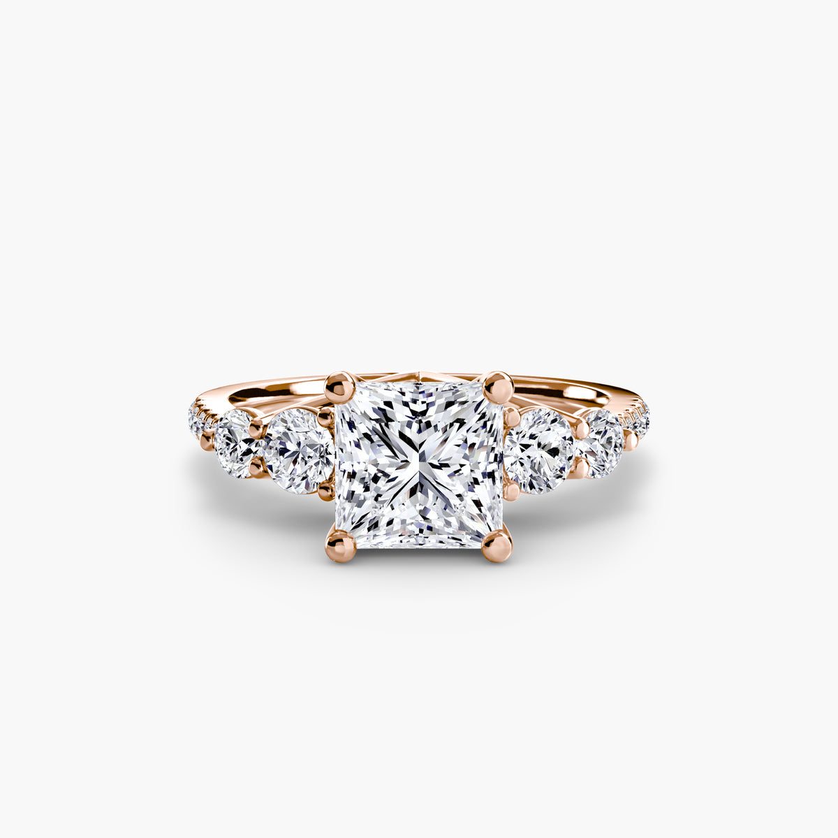 Five Stone Ring with Pavé Band — view 23