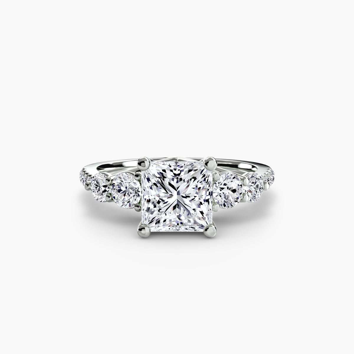 Five Stone Ring with Pavé Band — view 63