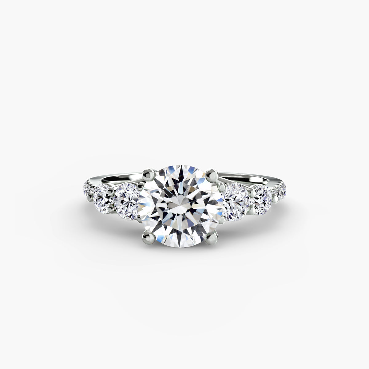 Five Stone Ring with Pavé Band — view 2