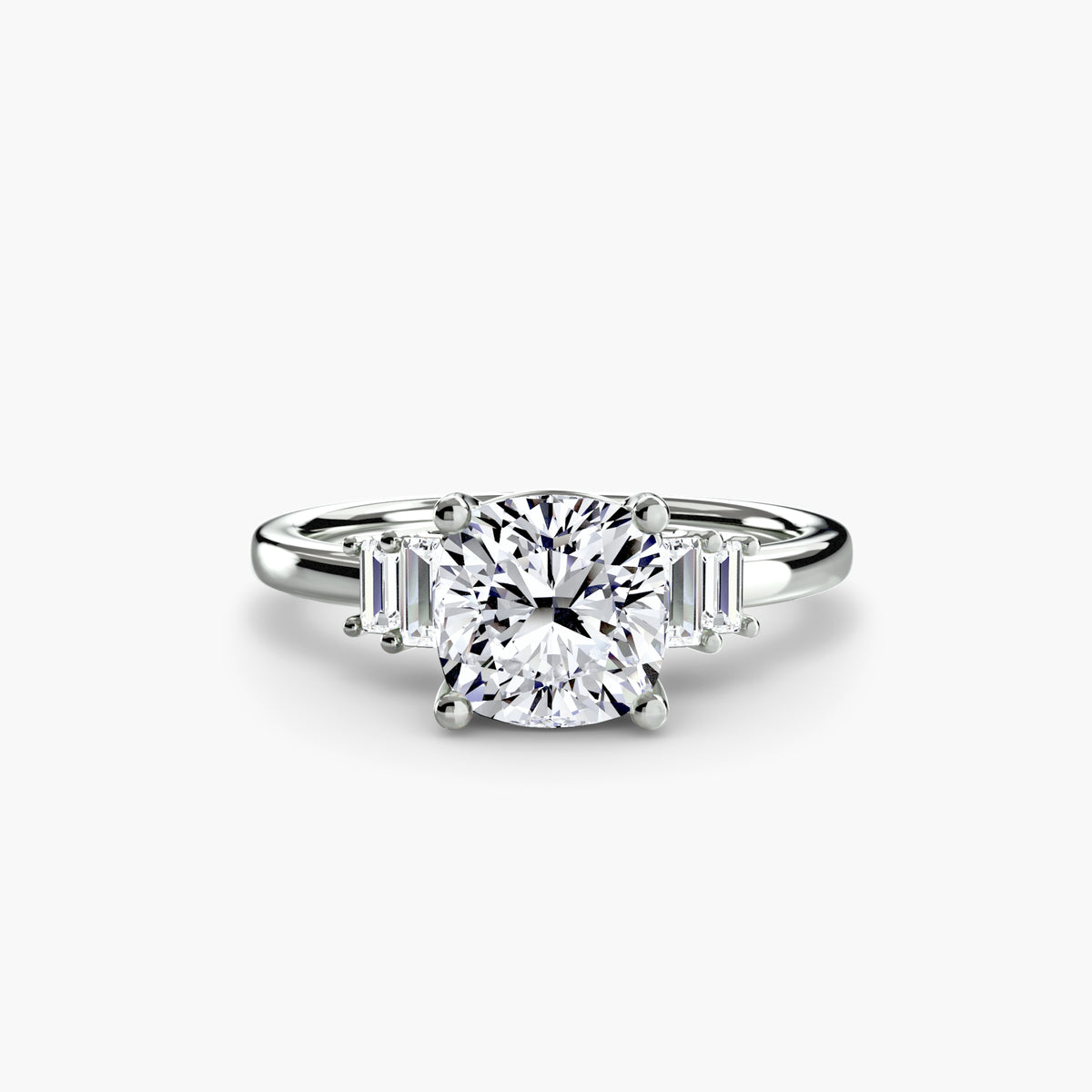 Baguette Accent Solitaire — view 4