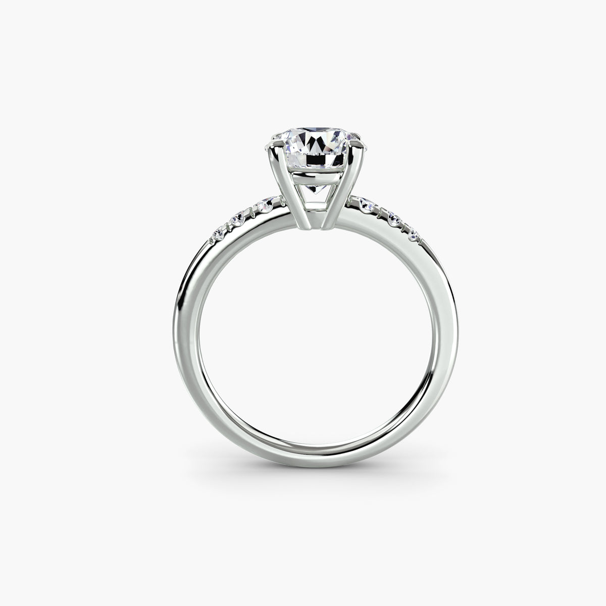 Solitaire with Shoulder Accents — view 1