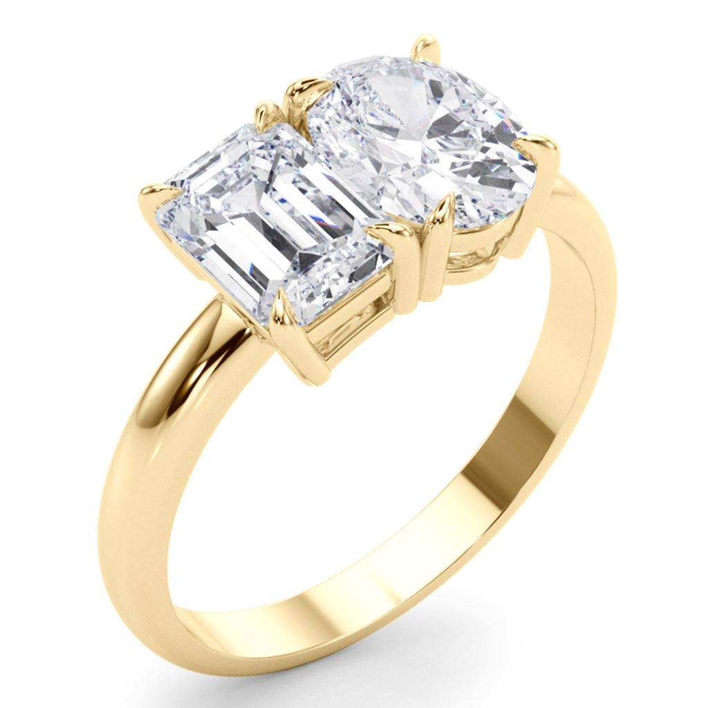 Renata – Toi et Moi Lab Grown Diamond Engagement Ring. Total 2.25 Carats — hand-finished lab grown engagement ring by Monroe Yorke Diamonds — view 7