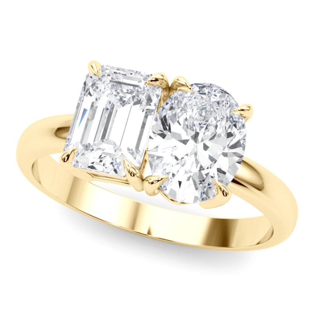 Renata – Toi et Moi Lab Grown Diamond Engagement Ring. Total 2.25 Carats — hand-finished lab grown engagement ring by Monroe Yorke Diamonds — view 1