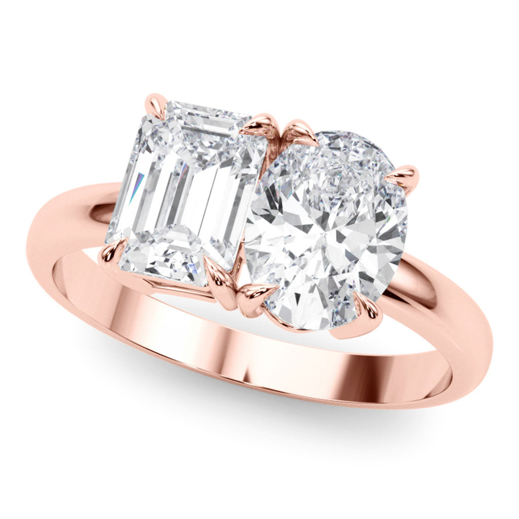 Renata – Toi et Moi Lab Grown Diamond Engagement Ring. Total 2.25 Carats — hand-finished lab grown engagement ring by Monroe Yorke Diamonds — view 4