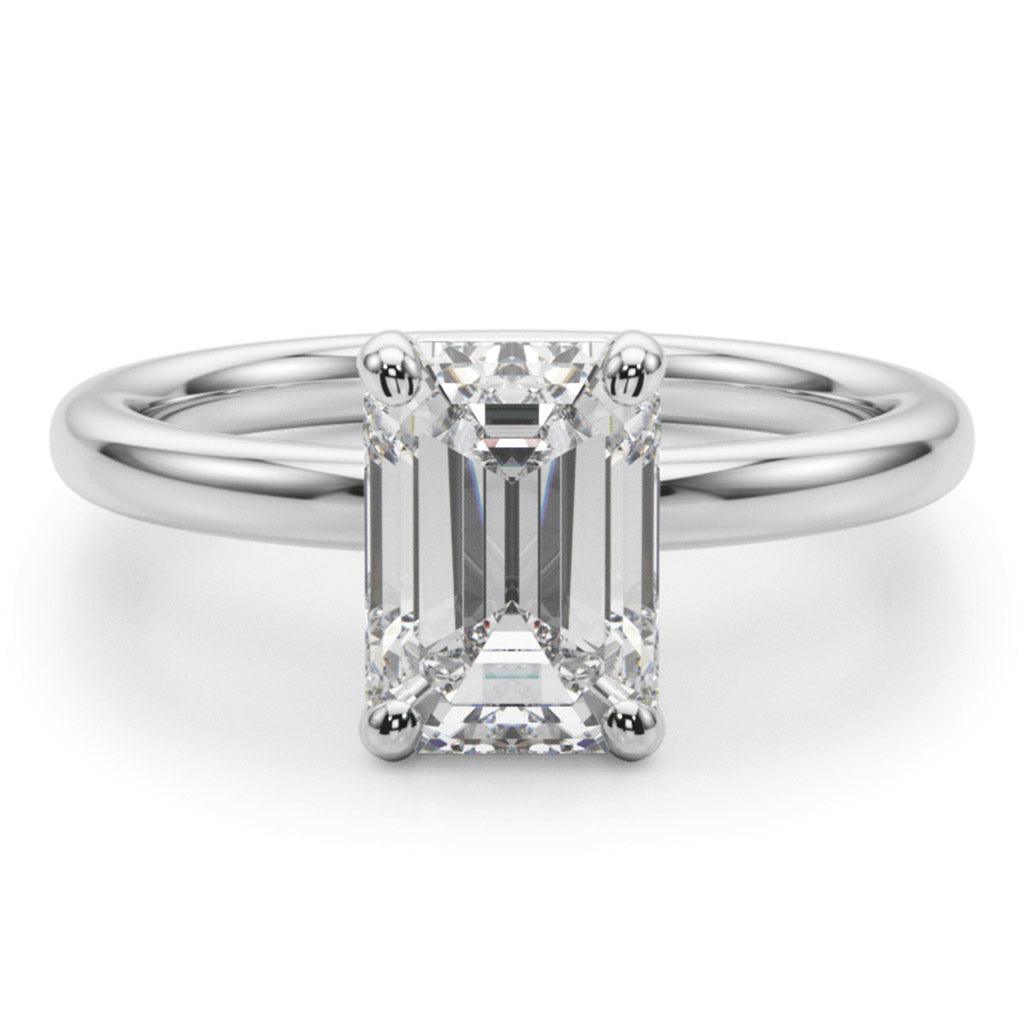 Skye — Emerald Cut Lab Grown Diamond Solitaire Engagement Ring — hand-finished lab grown engagement ring by Monroe Yorke Diamonds — view 4