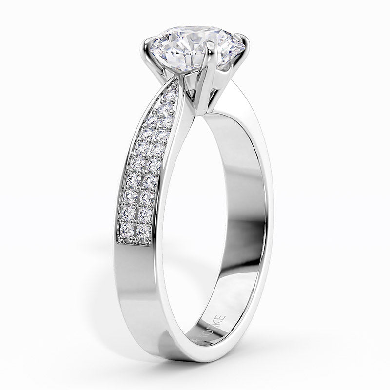 Sophia — Round Lab Grown Diamond Engagement Ring with Pavé Band — hand-finished lab grown engagement ring by Monroe Yorke Diamonds — view 4