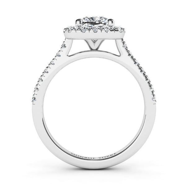 Anatomy of the Eternal Summer — Cushion Lab Grown Diamond Halo Engagement Ring engagement ring