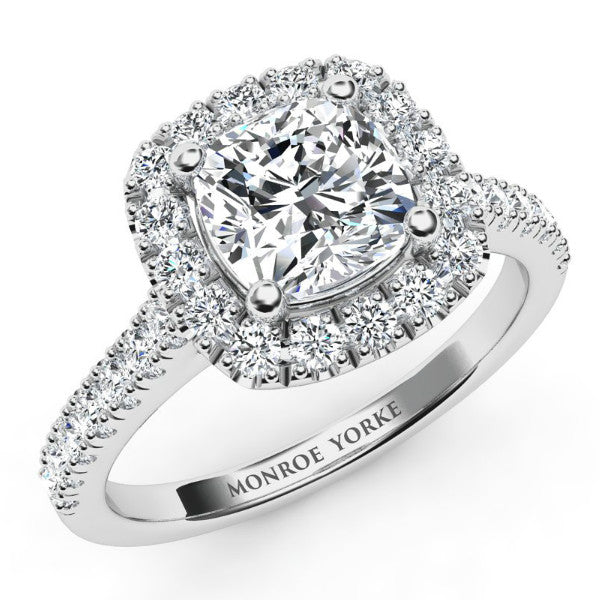 Eternal Summer — Cushion Lab Grown Diamond Halo Engagement Ring