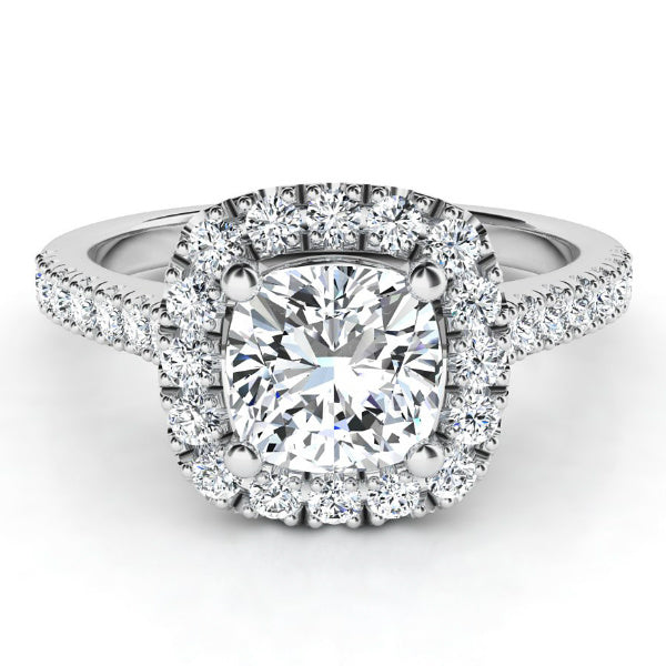 Eternal Summer — Cushion Lab Grown Diamond Halo Engagement Ring — hand-finished lab grown engagement ring by Monroe Yorke Diamonds — view 3