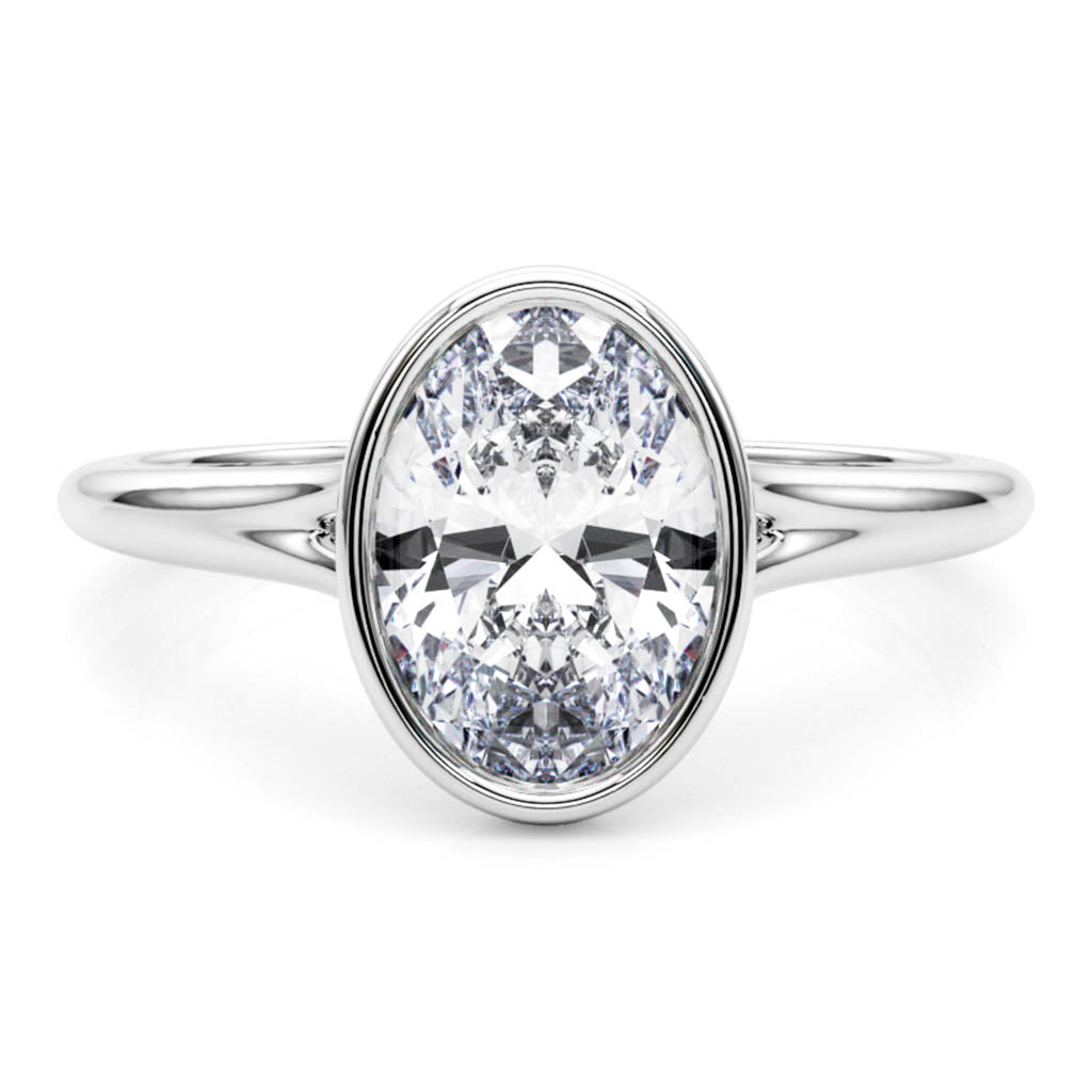 Sunny Oval Diamond Engagement Ring – Sleek Bezel Setting — view 8