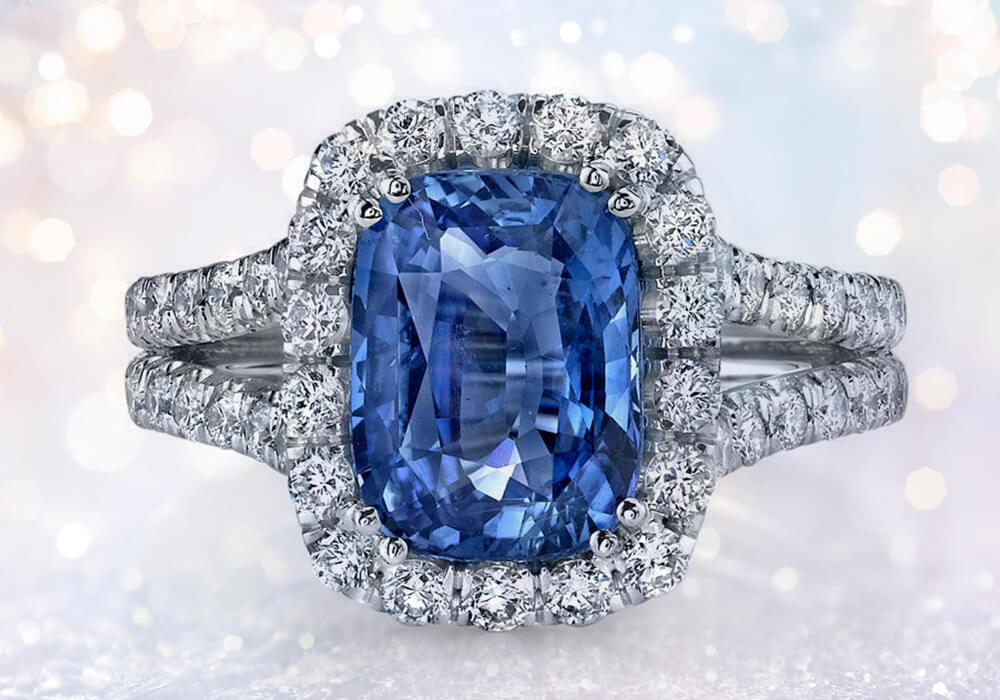 View our collection of gem stone engagement rings.  We have rings with Ceylon Blue sapphires, rubies, emerald and more 