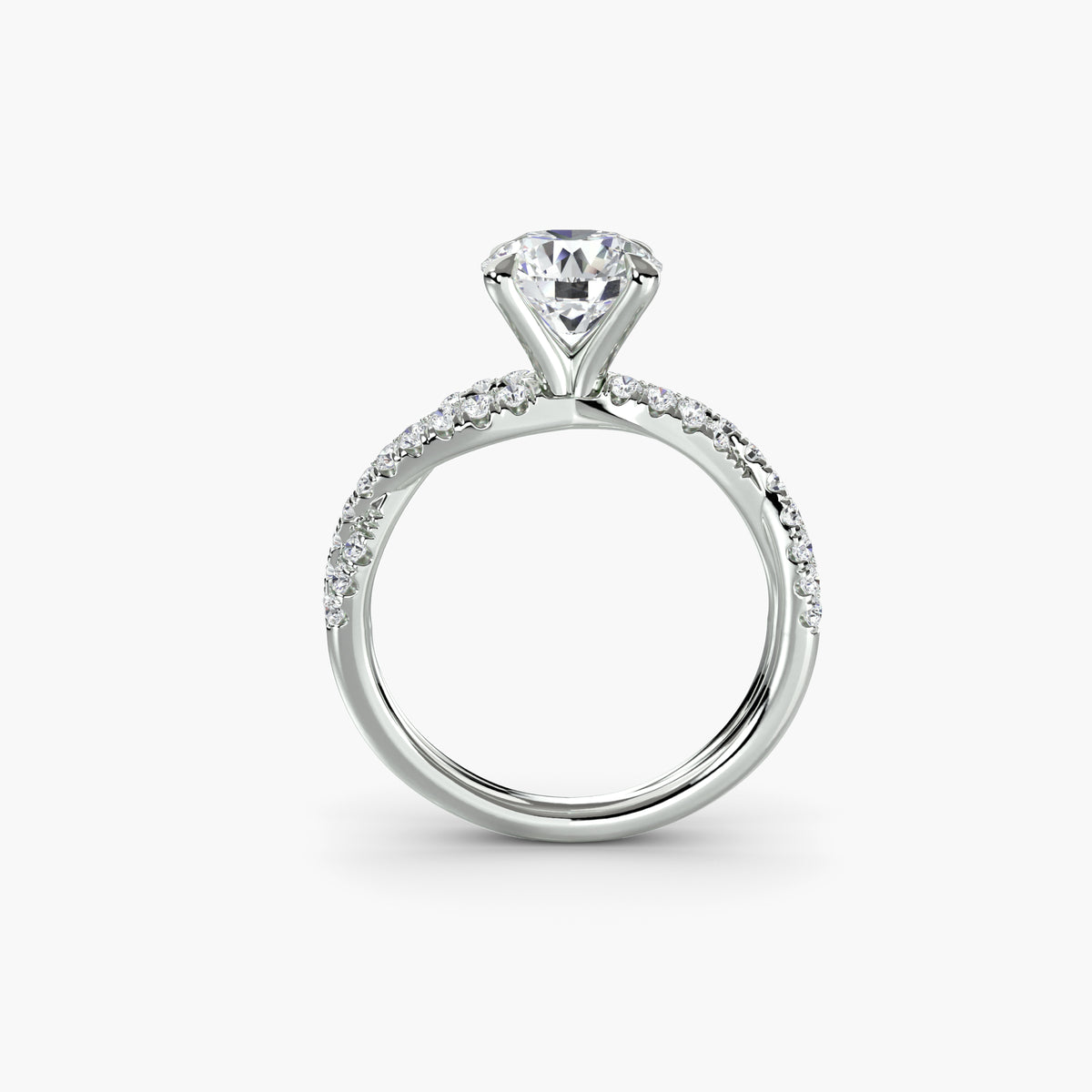 The Twisted Pavé Solitaire — view 1
