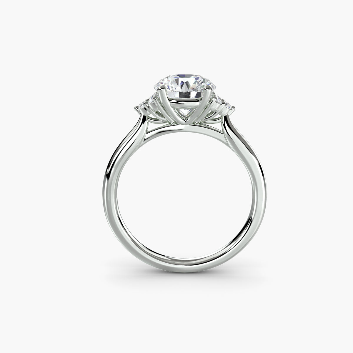 Solitaire with Cluster Shoulders — view 1