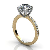 Liliana 3 Carat Lab Grown Diamond Engagement Ring. Unique Hidden Halo. Total 3.40 Carats - Monroe Yorke Diamonds