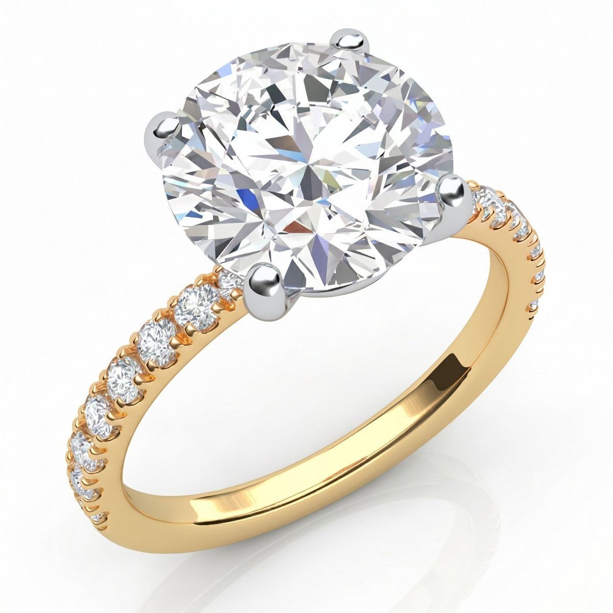 Clover Yellow Gold Diamond Engagement Ring — view 1