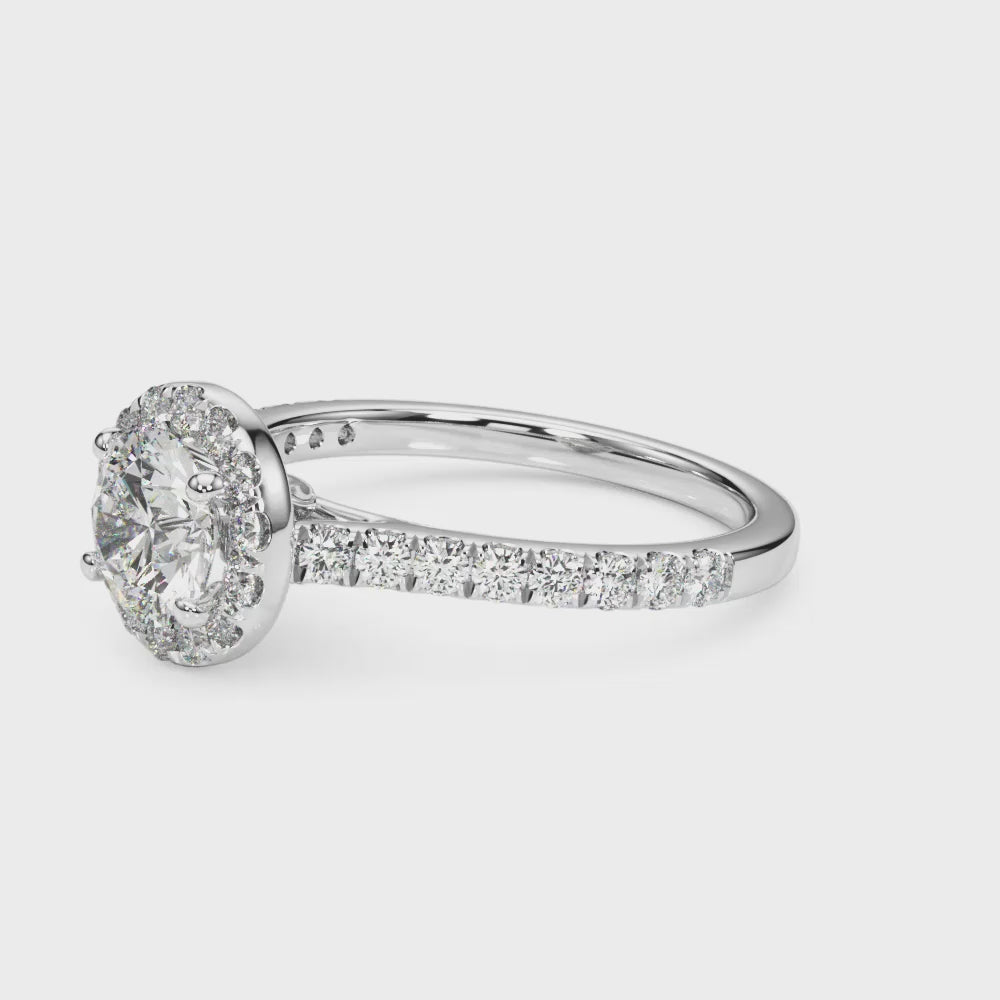 Lana diamond engagement ring with lab created diamonds - video showing the beautiful detail of this ring