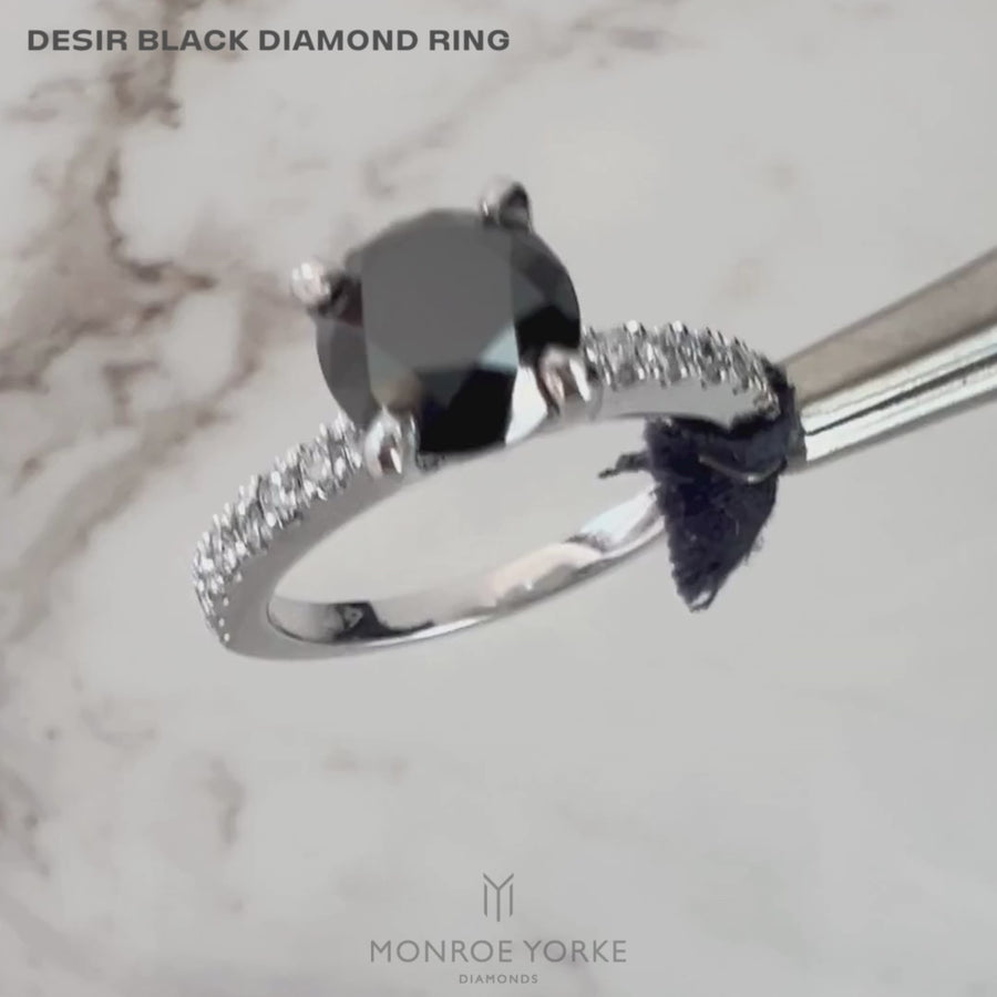 Desir - Black Diamond Engagement Ring 2.00tdw