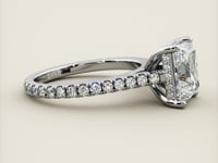 Seville - Radiant Cut Diamond Engagement Ring with Hidden Halo — view 4