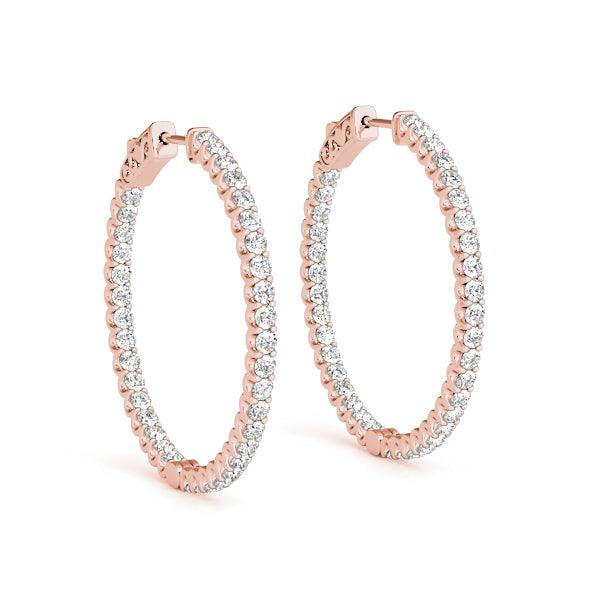 Colette - Inside Out Diamond Hoop Earrings 0.50ct - Monroe Yorke Diamonds