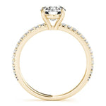 April gold diamond ring, side view
