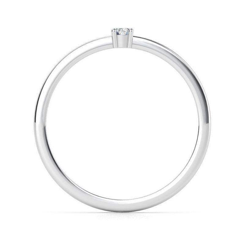 Alma single diamond ring side view — view 3