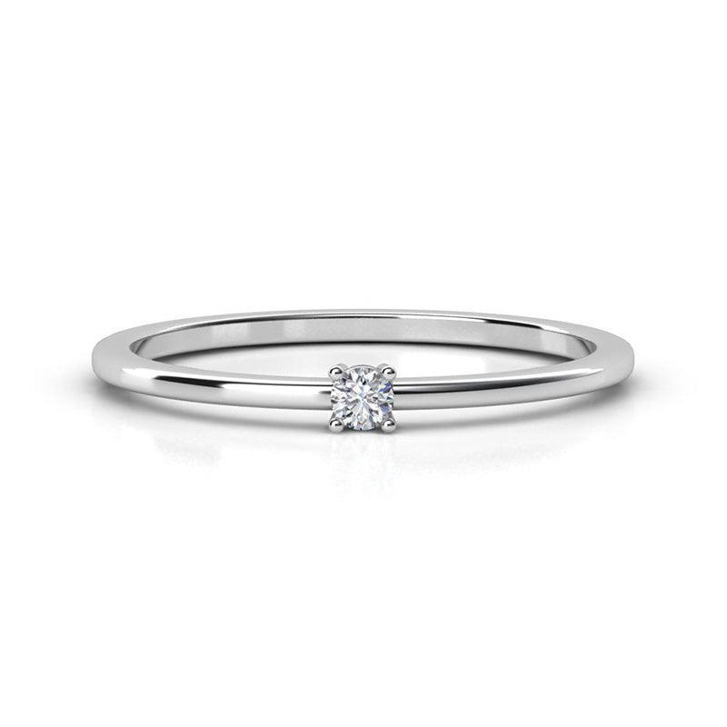 Alma - single diamond ring. Petit collection. A perfect gift — view 1