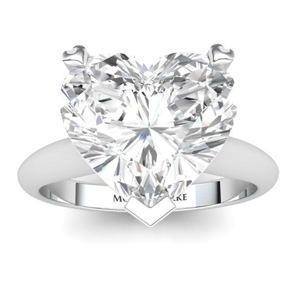 Amorette — Heart Shaped Lab Grown Diamond Solitaire Engagement Ring — hand-finished lab grown engagement ring by Monroe Yorke Diamonds — view 2