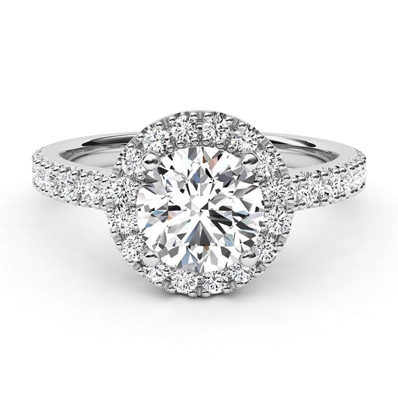 Ariana - Round Diamond Halo Engagement Ring — view 1