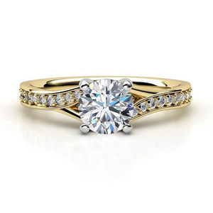 Ariel - Stunning Diamond Set Split Yellow Gold Band