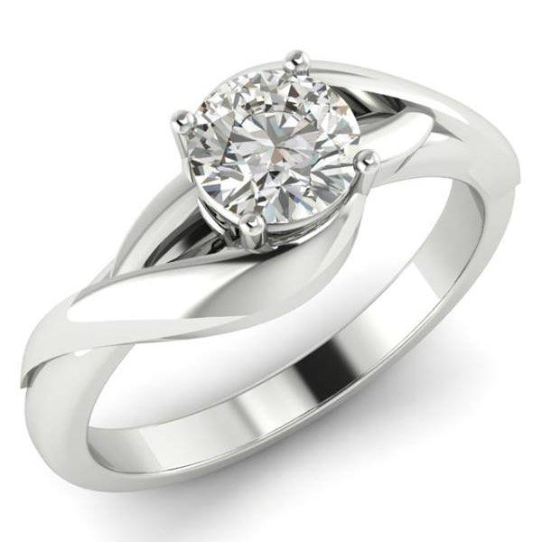 Celtic knot Diamond Engagement Ring. — view 2