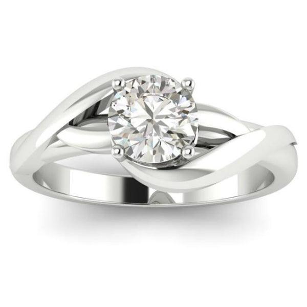 Arlana in platinum - Celtic Knot Diamond Engagement Ring — view 1