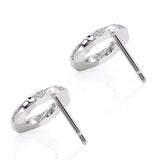 Camila - white gold diamond spiral earrings. Round diamond disk. Back view