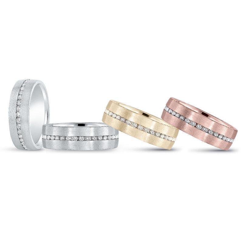 Carrington mens diamond Wedding Ring available in white gold, yellow golf, rose gold and platinum — view 1