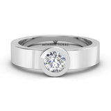 Carter single stone men's diamond ring. Men's engagement ring. Unique men's diamond ring.