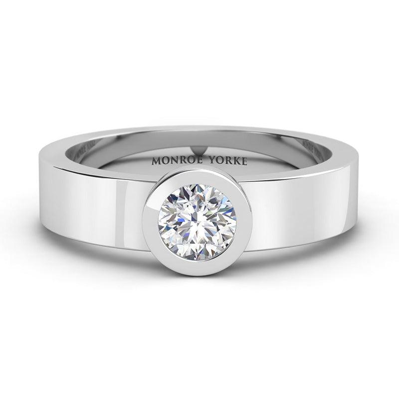Carter single stone men's diamond ring. Men's engagement ring.  Unique men's diamond ring. 