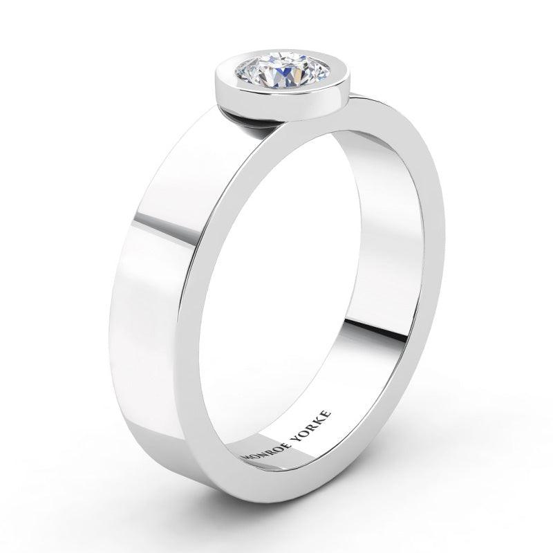 Carter men's diamond ring side view showing the bezel setting — view 5