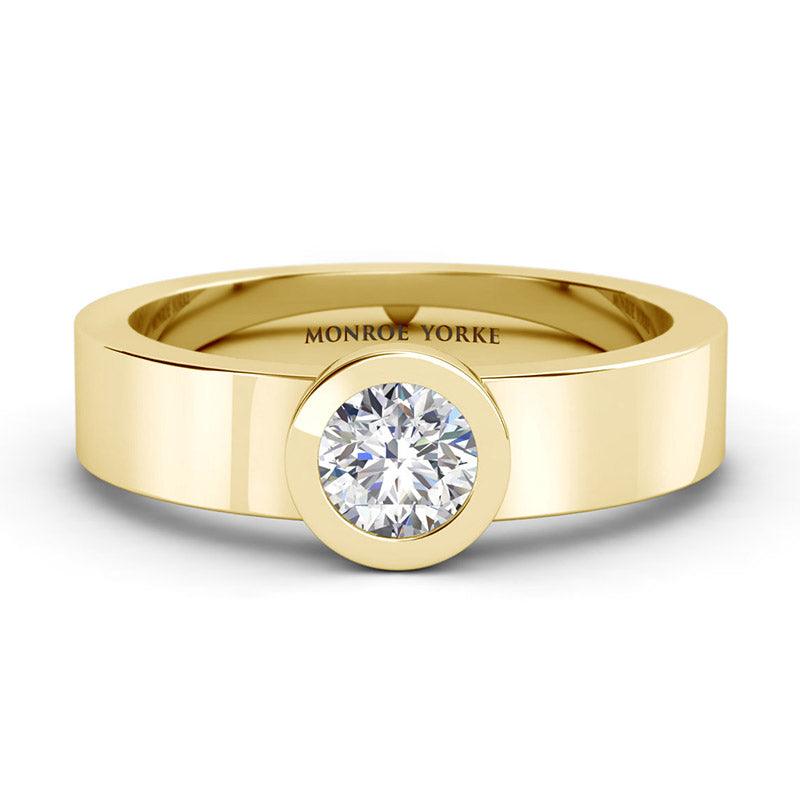 Men's diamond wedding band or men's engagement ring. Carter yellow gold — view 1