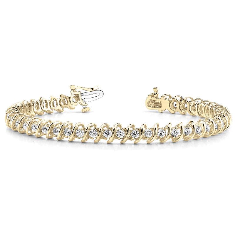 Charis - S-Link Diamond Tennis Bracelet, Yellow Gold