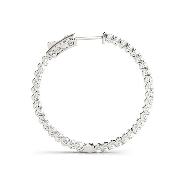 Colette inside out diamond hoop earrings, side view — view 2